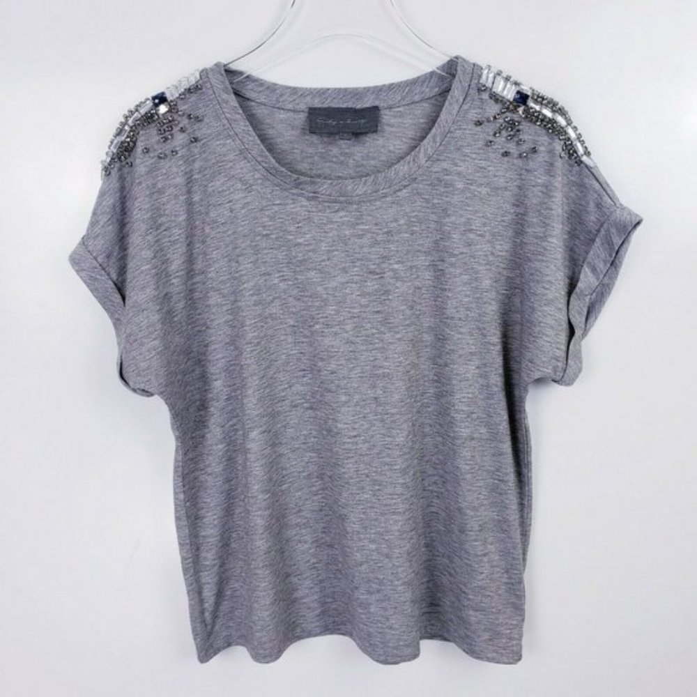 🌻Sunday In Brooklyn Rhinestone Shoulder Tee